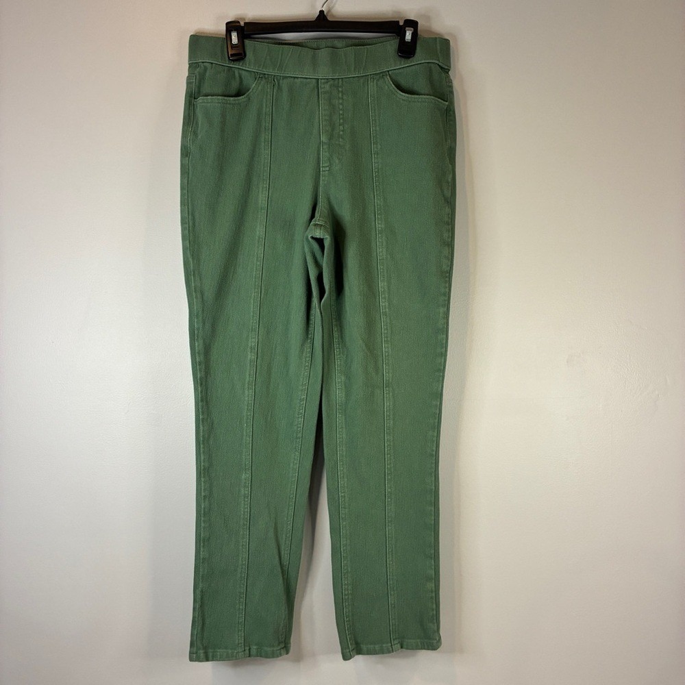 Isaac Mizrahi Live Women's‎ Pull-On Straight Leg Pants Light Green Large